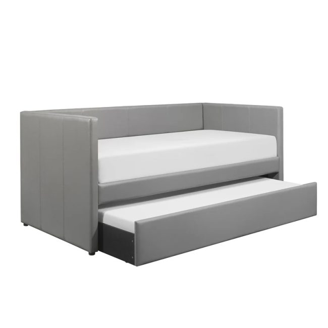 Elon Faux Leather Upholstered Daybed with Trundle