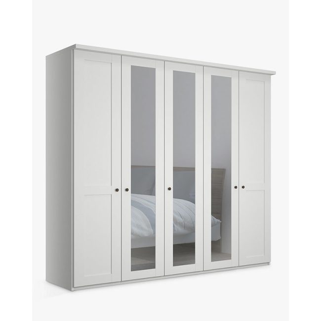 Exeter sleek 5 Door Wardrobe in White