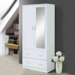 Acquire now FSM 2 Door Wardrobe with Mirror & 2 Drawers