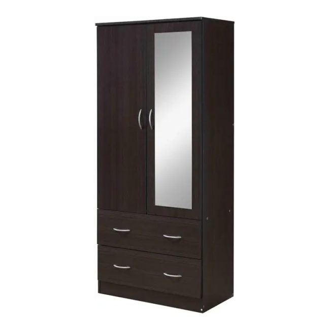 FSM 2 Door Wardrobe with Mirror & 2 Drawers