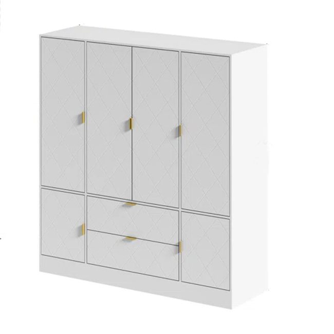 FSM 4-Door Wardrobe Armoires Closet 2 Drawer