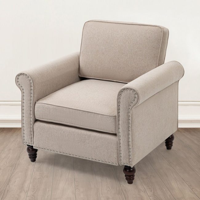 FSM Linen Upholstered Armchair