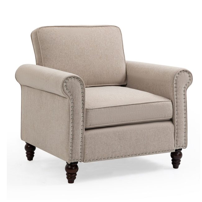 FSM Linen Upholstered Armchair