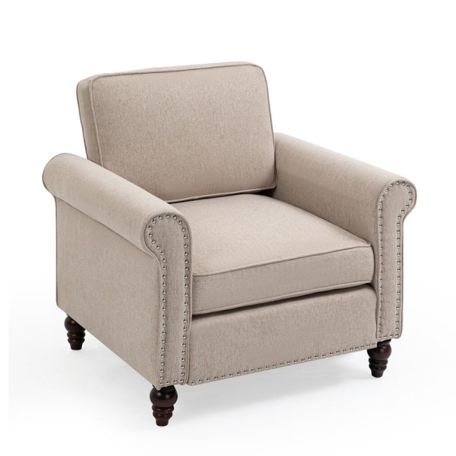 FSM Linen Upholstered Armchair