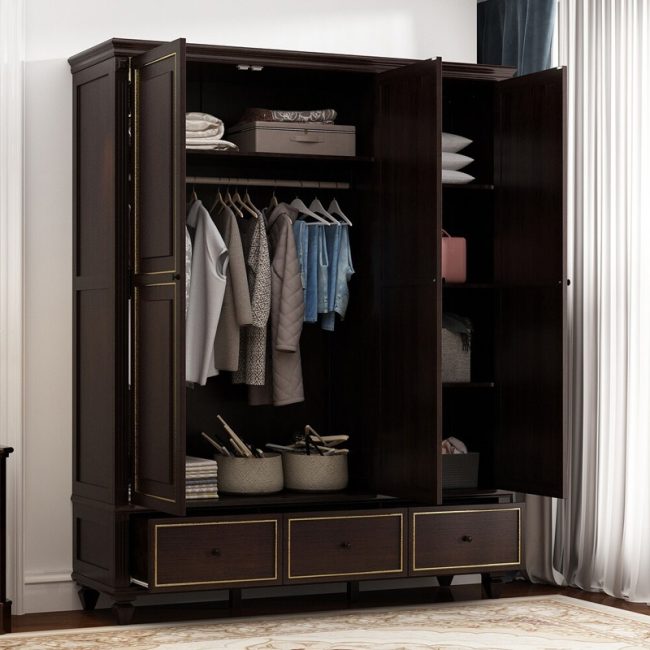 FSM Minimalist 3-Door Wardrobe Armoire