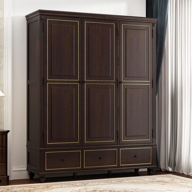 FSM Minimalist 3-Door Wardrobe Armoire