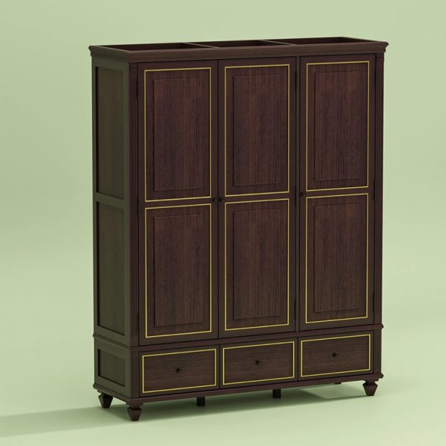 FSM Minimalist 3-Door Wardrobe Armoire