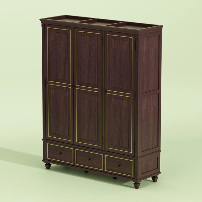 FSM Minimalist 3-Door Wardrobe Armoire