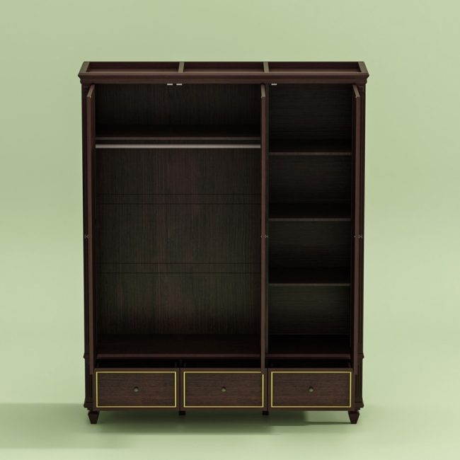 FSM Minimalist 3-Door Wardrobe Armoire