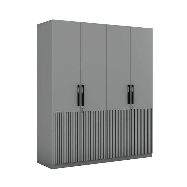 FSM Vertical Lined Design 4 Door Wardrobe