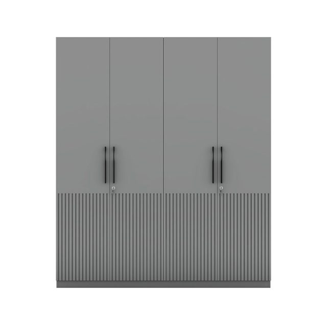 FSM Vertical Lined Design 4 Door Wardrobe