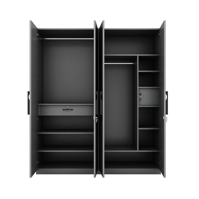 FSM Vertical Lined Design 4 Door Wardrobe