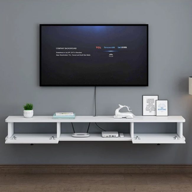 FSM Wall Mounted TV Cabinet in Black Finish