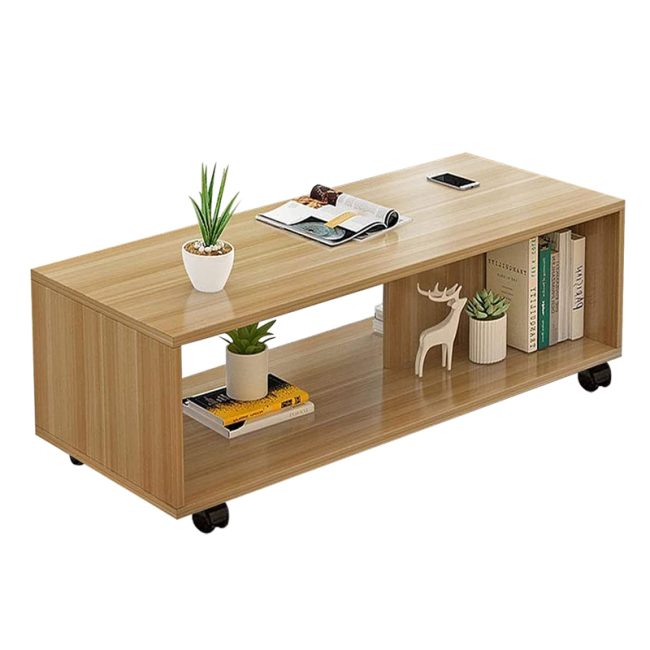 Fashionable Open Rack Center Table with Wheels