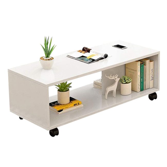 Fashionable Open Rack Center Table with Wheels