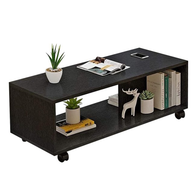 Fashionable Open Rack Center Table with Wheels