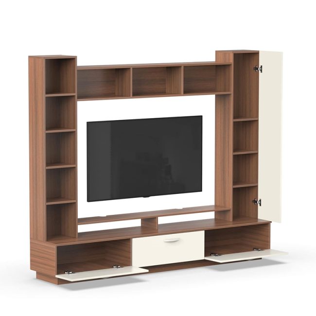 Fenily Entertainment TV Cabinet with Shelves