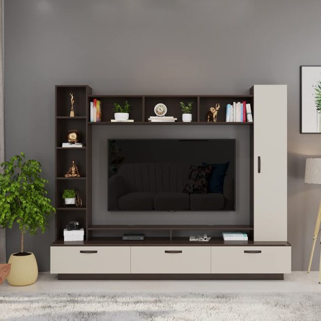 Fenily Entertainment TV Cabinet with Shelves