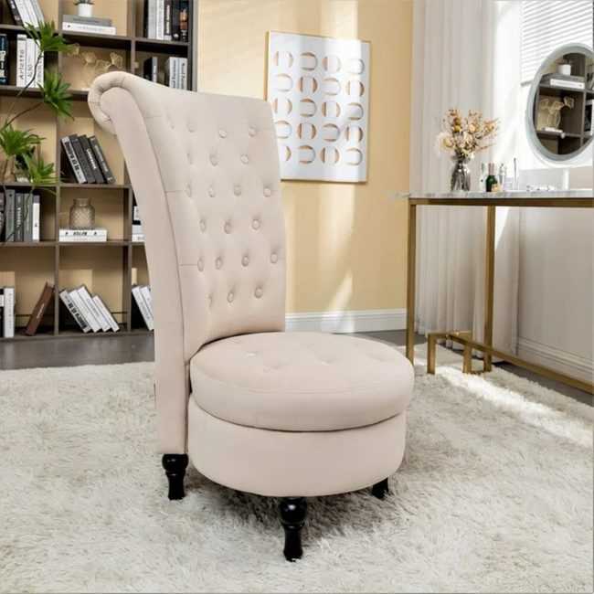 High Back Vanity Velvet Accent Chair