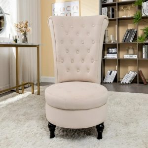 Buy Now High Back Vanity Velvet Accent Chair