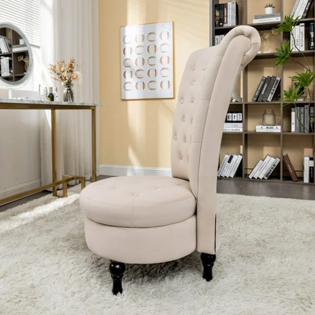 High Back Vanity Velvet Accent Chair