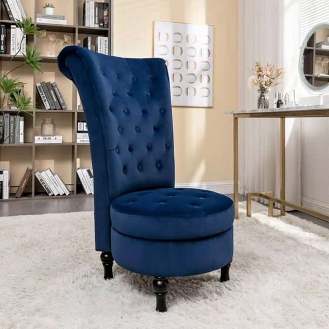 High Back Vanity Velvet Accent Chair