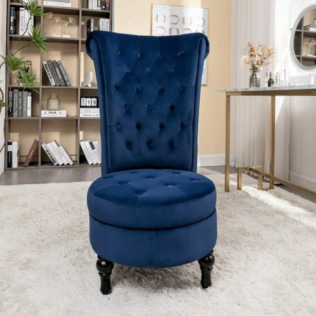 High Back Vanity Velvet Accent Chair