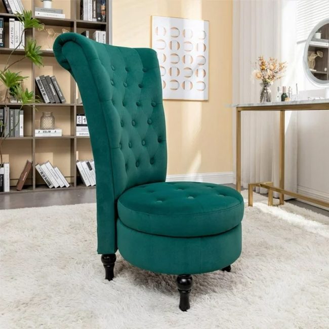 High Back Vanity Velvet Accent Chair