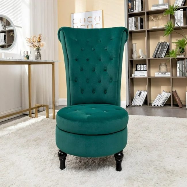 High Back Vanity Velvet Accent Chair