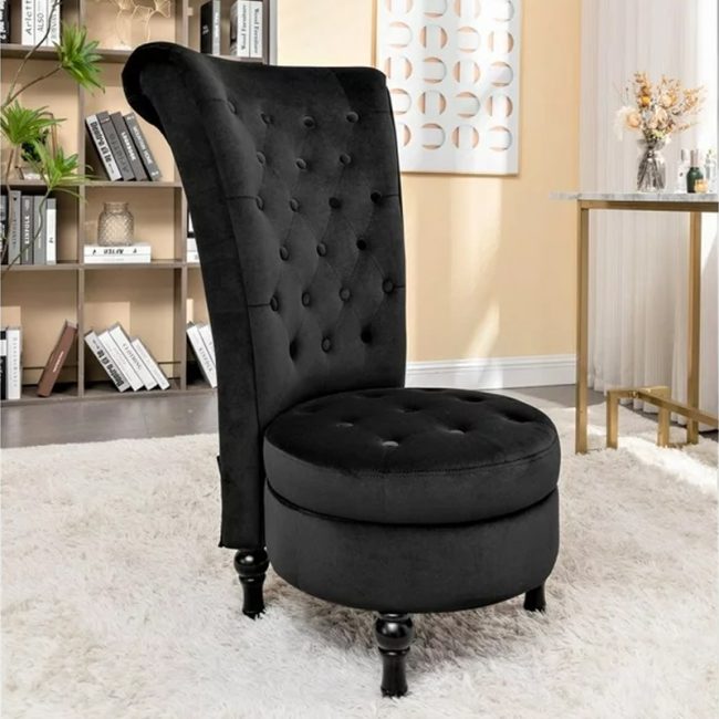 High Back Vanity Velvet Accent Chair