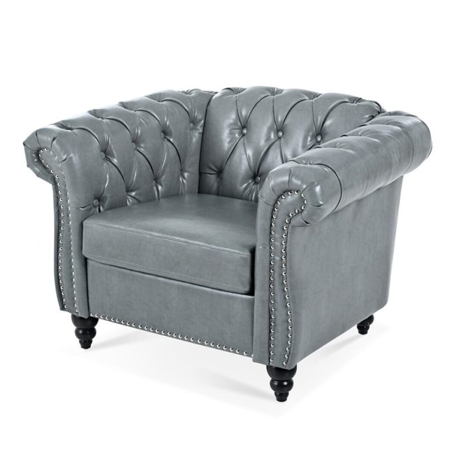 Living Room Rolled Arms Accent Armchair