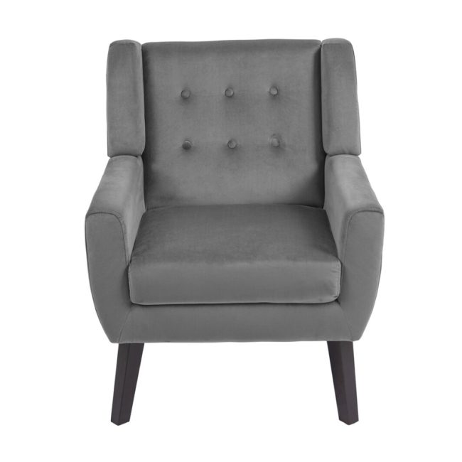 Luxurious Tufted Velvet Upholstered Armchair