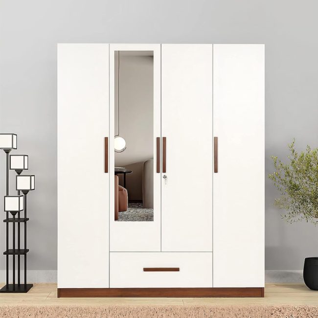 Luxury Design 4 Door Wardrobe with Mirror