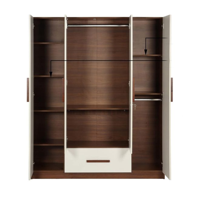 Luxury Design 4 Door Wardrobe with Mirror