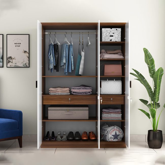 Melamine Wenge 3 Door Wardrobe