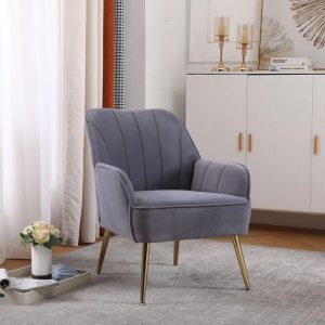 Shop today Mid-Century Accent Velvet Upholstered Armchair