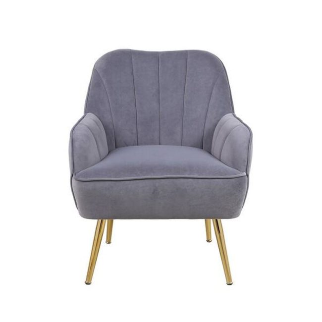 Mid-Century Accent Velvet Upholstered Armchair