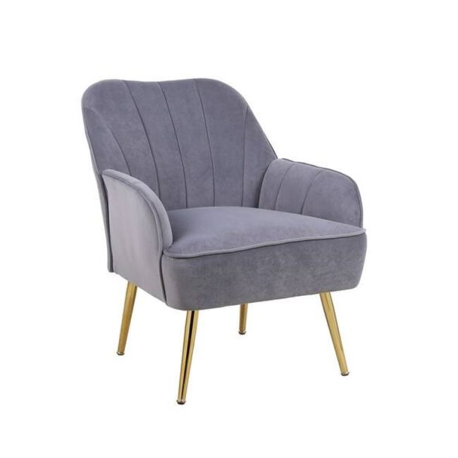 Mid-Century Accent Velvet Upholstered Armchair