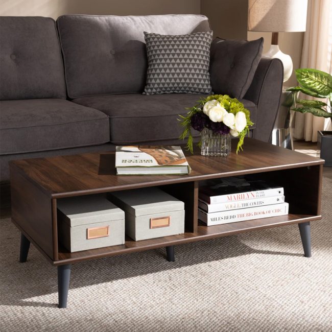 Mid-Century Modern Brown Coffee Table