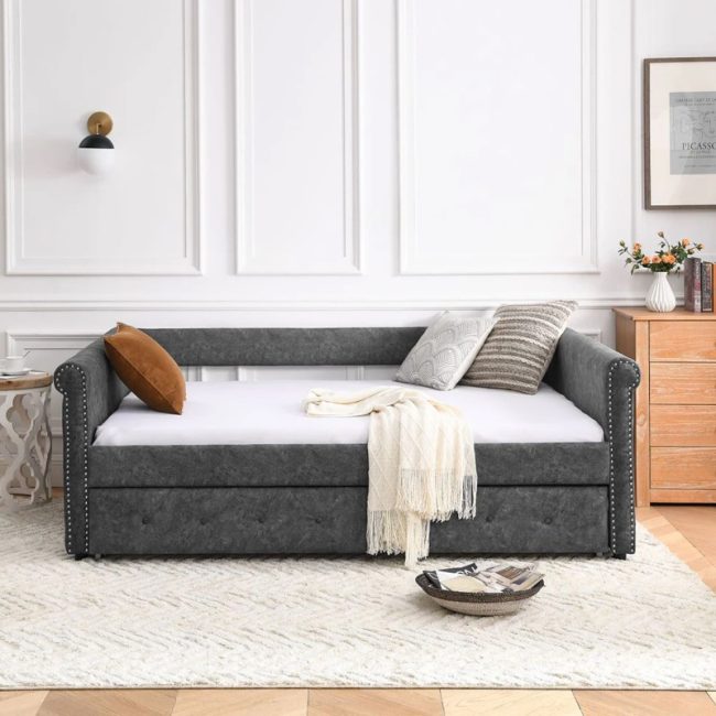 Mid-Century Twin Daybed with Trundle