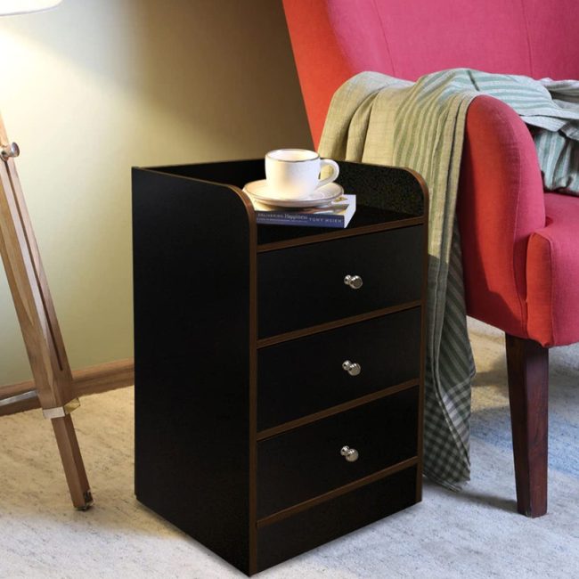 Mid-century 3 Drawers Nightstand