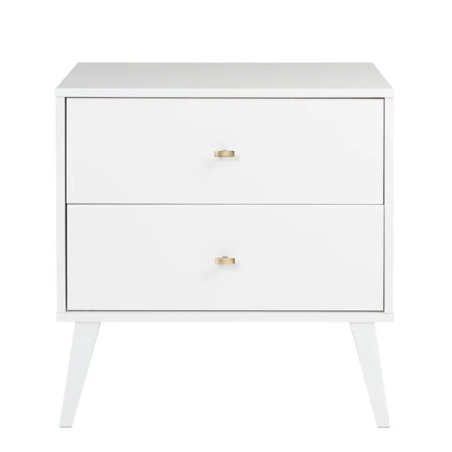 Milo Mid-Century Modern 2 Drawer Nightstand