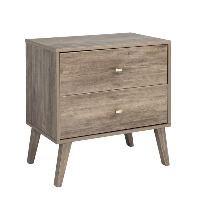 Milo Mid-Century Modern 2 Drawer Nightstand