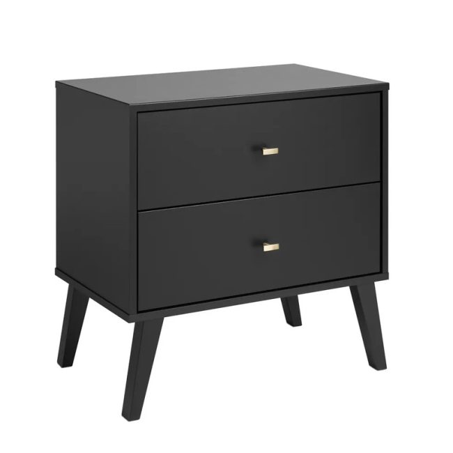 Milo Mid-Century Modern 2 Drawer Nightstand