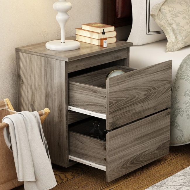 Minimalist Bedside 2 Drawer Nightstand