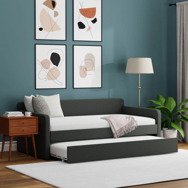 Minimalist Design Twin Daybed with Trundle