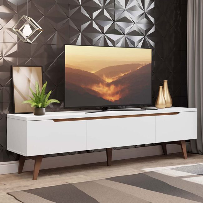 Minimalist TV Stand with 2 Doors 1 Drawer