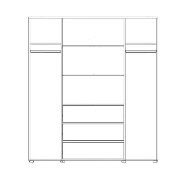 Modern 4 door Wardrobe cabinet in White