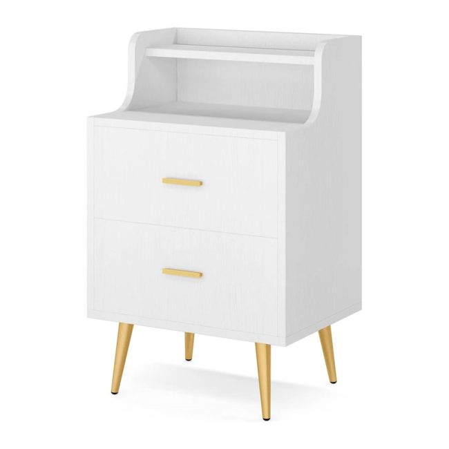 Modern Bedside Table with 2 Drawer