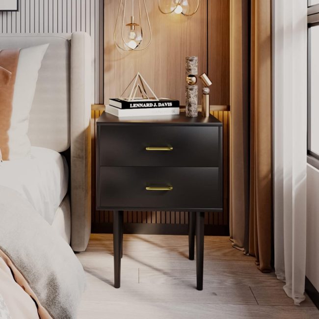 Modern Black Night Stands for Bedroom